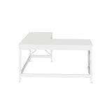 Workspace by Alera L-Shaped Farmhouse Desk, 58.27" x 58.27" x 29.53", White Alera