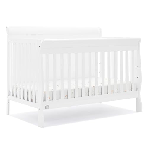 Delta Children Simmons Kids Carter 6-in-1 Convertible Crib - Greenguard Gold Certified, Bianca White