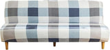 ele ELEOPTION Armless Sofa Bed Cover Stretch Slipcover Folding Couch Cover Futon Covers Full Size Furniture Protector Grid Print Color ele ELEOPTION