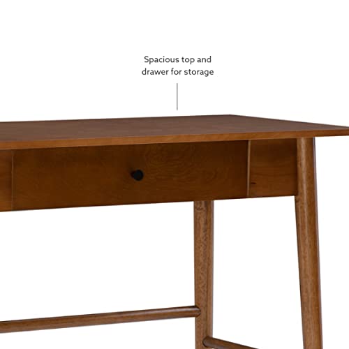 Linon Melissa Mid-Century Walnut Desk, 42" W x 19" D x 30" H Linon