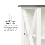 Walker Edison Solid Wood Farmhouse Storage Console, 52 Inch, White/Grey Wash Walker Edison