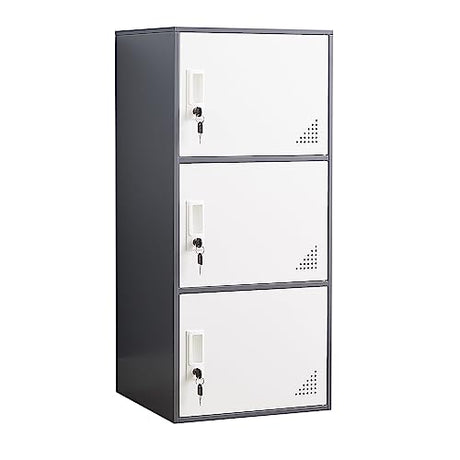 iCHENGGD 3 Door Metal Locker Steel Storage Cabinet, Office Storage Lockers for Employees, Vertical Metal Cabinets for Home,Office,School,Room Storage Organizer iCHENGGD