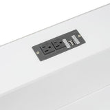 Merax Queen Over Queen Bunk Bed with Storage Cabinets and USB Ports, White Merax