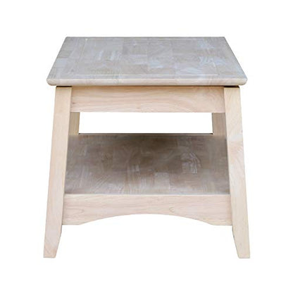 International Concepts Bombay Tall Coffee Table, Unfinished - WoodArtSupply