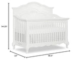 Evolur Aurora 5-in-1 Convertible Crib in Frost, Greenguard Gold Certified, Features 3 Mattress Height Settings, Sturdy and Spacious Baby Crib, Wooden Furniture Evolur