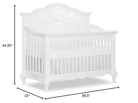 Evolur Aurora 5-in-1 Convertible Crib in Frost, Greenguard Gold Certified, Features 3 Mattress Height Settings, Sturdy and Spacious Baby Crib, Wooden Furniture Evolur