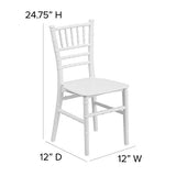 EMMA + OLIVER Child’s All Occasion White Resin Chiavari Chair for Home or Home Based Rental Business EMMA + OLIVER