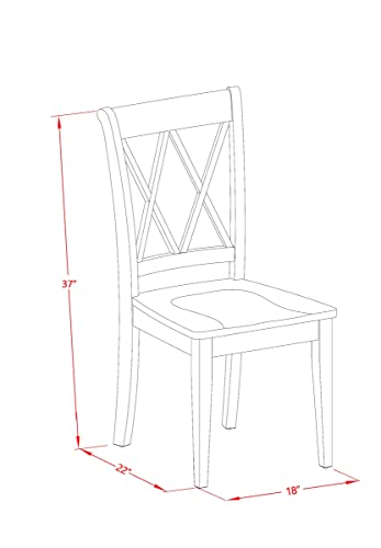 East West Furniture CACL7-LWH-W Capri 7 Piece Set Consist of a Rectangle Wooden Table and 6 Dining Room Chairs, 36x60 Inch - WoodArtSupply