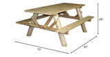 Lakeland Mills CFU232 Cedar Log 6-Foot Picnic Table with Attached Benches, Natural Lakeland Mills