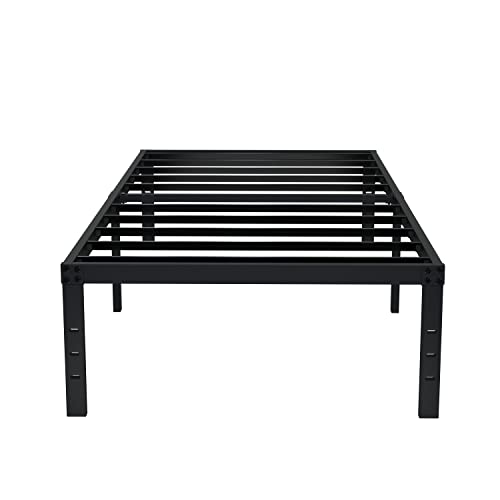 EMODA 16 Inch Platform Twin XL Bed Frames No Box Spring Needed, Heavy Duty MetalBed Frame, Noise Free, Easy Assembly, Black EMODA