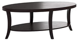 Roundhill Furniture Perth Contemporary Oval Coffee Table with Shelf, Espresso Roundhill Furniture