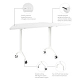 Bush Business Furniture 60-inch Trapezoid Modular Office Conference Table, Synergy Collection, White Bush Furniture