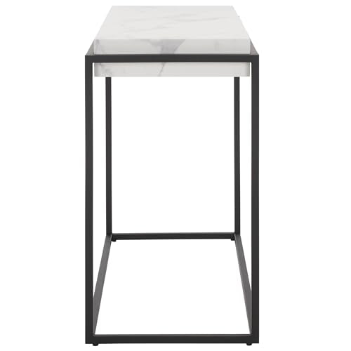 SAFAVIEH Home Collection Edgefield White Marble/Black Console Table SAFAVIEH