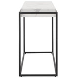 SAFAVIEH Home Collection Edgefield White Marble/Black Console Table SAFAVIEH