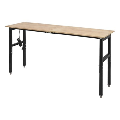 Adjustable Workbench, Heavy Duty Work Bench with Power Outlets and USB Ports, Wood Top Workstation Table, 2000 LBS Load Capacity Work Benches for Garage, Workshop, Office, Home Use (71.65x19.69in) Eapmic