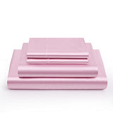 Vonty Satin Sheets Twin Silky Soft Satin Bed Sheets Pink Sheet Set, 1 Deep Pocket Fitted Sheet + 1 Flat Sheet + 1 Pillowcases Vonty