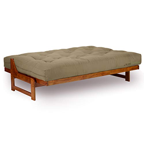 Nirvana Futons Plush, Comfortable 8-Inch Queen Futon Mattress, Khaki Twill - Made in USA