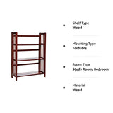 Casual Home 3-Shelf Folding Stackable Bookcase (27.5" Wide)-Walnut Casual Home