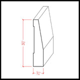 EWBB32 Beveled 3-1/2" Baseboard Moulding, 3/4" x 3-1/2", Red Oak, 94" NewMouldings