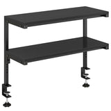 IBUYKE Clamp on Desk Shelf, 22.8” Large Desk Extender Shelves,Tool-Free Flexible Repositioning and Adjustable 2-Tier Storage Shelves for Desktop Accessories Below Desk TMZ010B IBUYKE