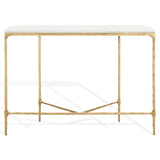 SAFAVIEH Couture Collection Janowsky Brass & White Marble Console Table SAFAVIEH
