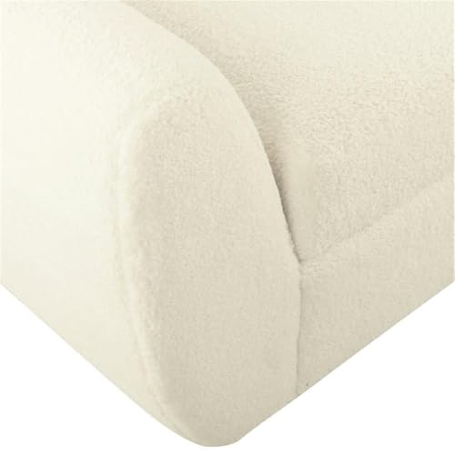 HomePop Modern Storage Bench with Wood Legs Home Décor|Bench with Storage for Living Room & Bedroom - Sherpa Cream HomePop