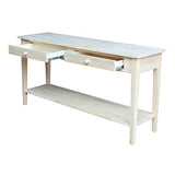 IC International Concepts Spencer Server Extended Length Console Table, Versatile Design for Dining Room, Hallway, or Entryway - Unfinished IC INTERNATIONAL CONCEPTS