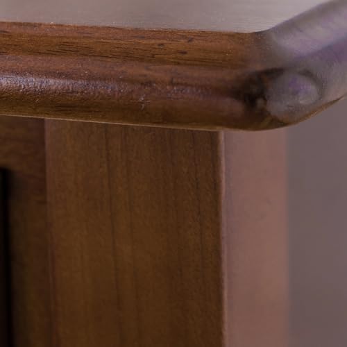 Leick Home Coastal Console Table, Solid Wood, with Drawer and Shelf, for Entryways, Hallways, and Living Rooms, Pecan Brown, 20027-PC Leick Home
