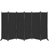 MAYOLIAH 6 Panel Folding Privacy Screen 9ft Wide, 6ft Tall Partition Room Divider Portable Office Walls Dividers, Black MAYOLIAH