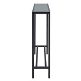 SEI Furniture Darrin Narrow Mirrored Top Console Table, 56", Black SEI Furniture