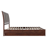 AFI, Andorra King Platform Bed with Panel Footboard & Twin XL Trundle, Walnut AFI