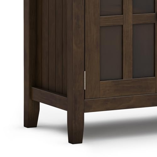SIMPLIHOME Acadian SOLID WOOD and Pine Rectangle Transitional Large Sideboard Buffet for The Dining Room and Kitchen, 60 inch, Brunette Brown SIMPLIHOME