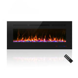 Cheerway 42 inch Electric Fireplace with Heater, Wall Mounted & Recessed Electric Fireplace Insert, Linear Wall Fireplace w/Thermostat, 13×13 Flame Color, Remote & Touch Control w/Timer, 750W/1500W Cheerway