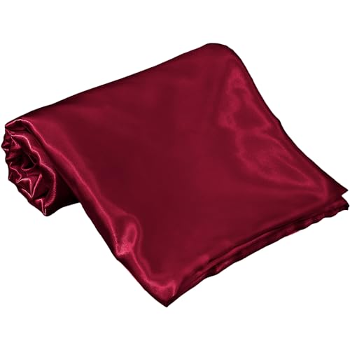 Homiest Burgundy Satin King Flat Sheet - Luxury & Ultra Soft Bedding for King Mattress, Single Sheet Sold Separately Homiest