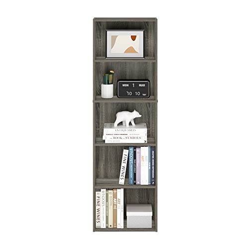 Furinno Luder 5-Tier Open Shelf Bookcase in French Oak - WoodArtSupply