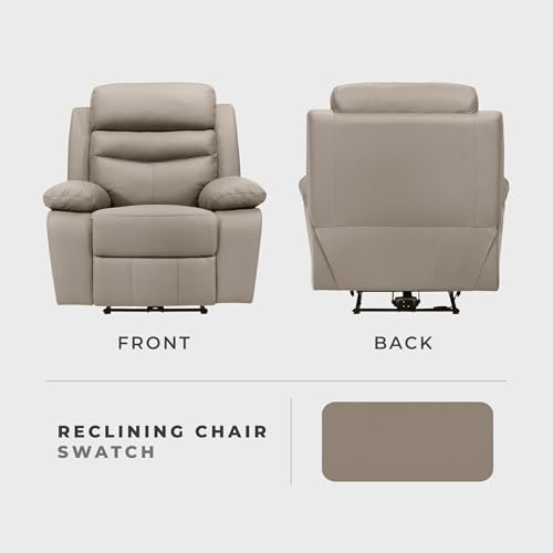 Lexicon Recliner Chair Living Room Leather Match Reclining Sofa Chair, Home Theater Seating, Wall Hugger Recliner, Power Recliner Sofa Chair for Living Room/Office/Apartment, Latte