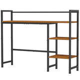 Snughome Desk Shelf, 38.6" Desktop Organizer Shelf, Desk Hutch for Computer Monitor, 4 Tier Desk Display Rack, Wood Desktop Bookshelf Storage Rack for Home Office Dorm, Rustic Brown Snughome