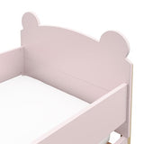 Storkcraft Teddy Bear Toddler Bed (Blush with Driftwood) - GREENGUARD Gold Certified, Includes Toddler Safety Guardrails, Fits Standard Crib & Toddler Mattress, Stylish 2-Tone Design Storkcraft