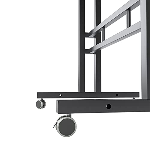 DlandHome Mobile Standing Desk Stand Up Desk Rolling Desk, Stand Sit Desk Mobile Computer Desk Adjustable Standing Desk 23.6inches Table Workstation Mobile Desk Cart Tray Black DlandHome