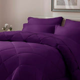 ELNIDO QUEEN® Purple Comforter Set Queen - 7 Pieces Bed in a Bag Queen Size, Bed Set for All Seasons, Ultra Soft Bedding Sets with Comforter, Flat Sheet, Fitted Sheet, Pillowcases and Pillow Shams ELNIDO QUEEN