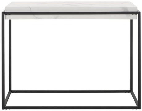 SAFAVIEH Home Collection Edgefield White Marble/Black Console Table SAFAVIEH
