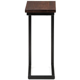 SIMPLIHOME Skyler SOLID MANGO WOOD and Metal 18 Inch Wide Rectangle C Side Table in Dark Cognac Brown, Fully Assembled, For the Living Room and SIMPLIHOME