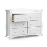 Storkcraft Avalon 6 Drawer Double Dresser (White) – Dresser for Kids Bedroom, Nursery Dresser Organizer, Chest of Drawers for Bedroom with 6 Drawers, Classic Design for Children’s Bedroom Storkcraft