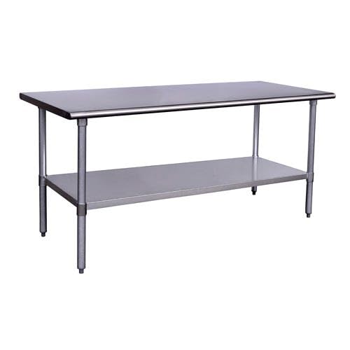 Kratos Commercial Worktable, All-Stainless Steel Kitchen Prep Table with Undershelf, 72"Dx24"W, NSF, 16ga/304SS (28W-179) Kratos
