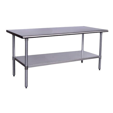 Kratos Commercial Worktable, All-Stainless Steel Kitchen Prep Table with Undershelf, 72"Dx24"W, NSF, 16ga/304SS (28W-179) Kratos