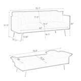 Modern Velvet Futon Sofa Bed ,Convertible Upholstered Couch Bed Loveseat Sleeper, Folding Small Couches Loveseat, Reclining Sofa, Foldable Roll Arms with Pillow for Small Spaces (Green Velvet) Klwenas Maec