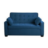 Serta Ainsley 66.5" Convertible Sleeper Loveseat, Full Size, Dreamcoil Comfort, Soft Velvet Fabric, Navy Serta