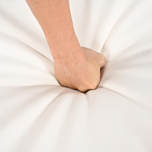 Christopher Knight Home Lena Patio Accent Chair, Acacia Wood Club Chair, Wicker Backrest Armchair, Upholstered Cushion Seating, Wooden Chairs for Balcony Backyard Garden, 23.5" 400lbs Teak+Cream Christopher Knight Home