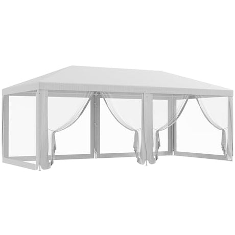 Outsunny 10' x 20' Party Tent, Outdoor Wedding Canopy & Gazebo with Removable Sidewalls, Shade Shelter for Events, BBQs, White Outsunny