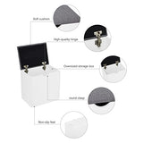 Mondeer 5-Piece Dining Table Set, Small Kitchen Table Set with 4 Stools Compact Space-Saving for Dining Room Kitchen Modern (White and Grey) Mondeer